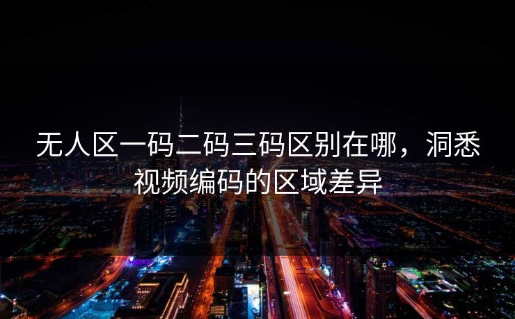 无人区一码二码三码区别在哪，洞悉视频编码的区域差异