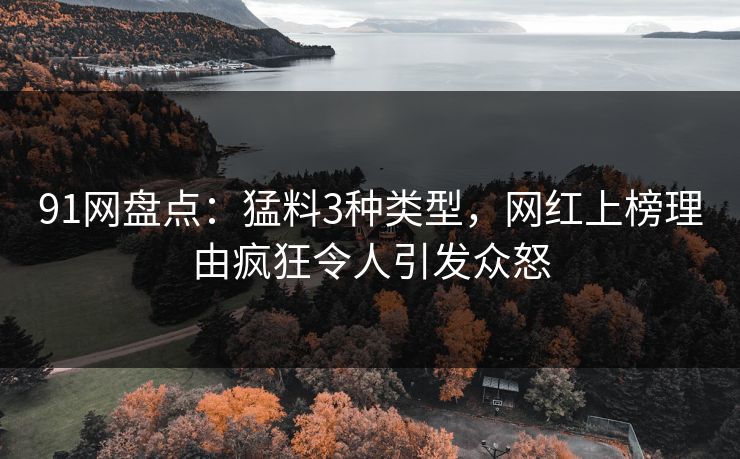 91网盘点:猛料3种类型,网红上榜理由疯狂令人引发众怒 91网盘点:猛料3种类型,网红上榜理由疯狂令人引发众怒