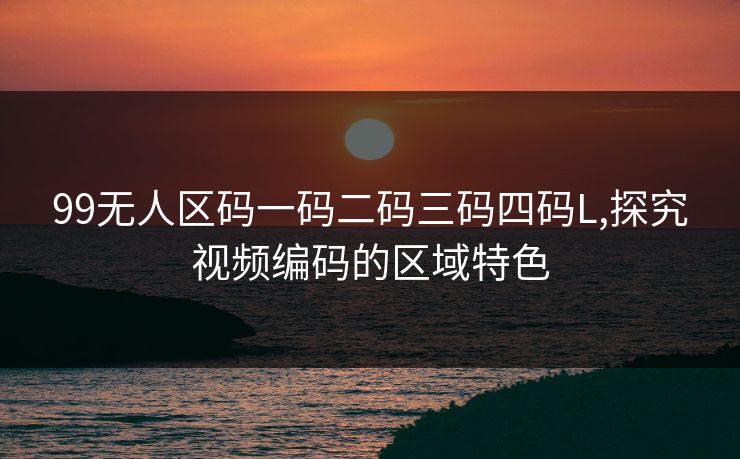 99无人区码一码二码三码四码L,探究视频编码的区域特色
