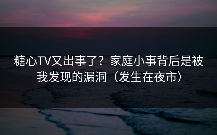 糖心TV又出事了？家庭小事背后是被我发现的漏洞（发生在夜市）